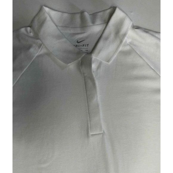 📦 NEW Women's Small NIKE Dri-FIT UV Cap Sleeve Golf Polo Shirt White AR4262-100 - Picture 4 of 4
